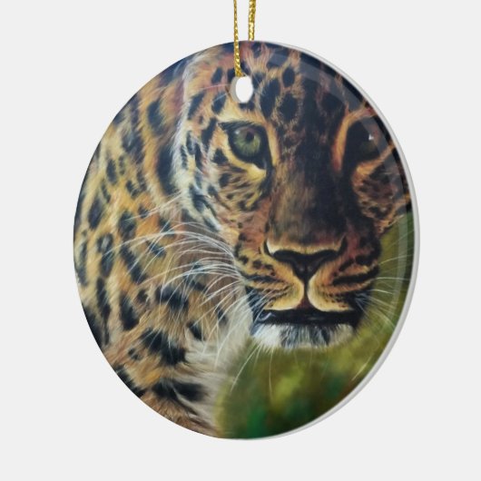 Leopard Walking op Sunset Keramisch Ornament (Links)