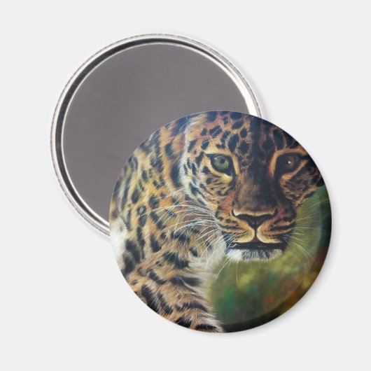 Leopard Walking op Sunset Magneet (Voorkant / Achterkant)