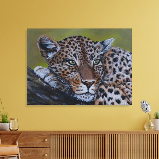 Leopard Wall Art Canvas Afdruk (Insitu (Woonkamer))