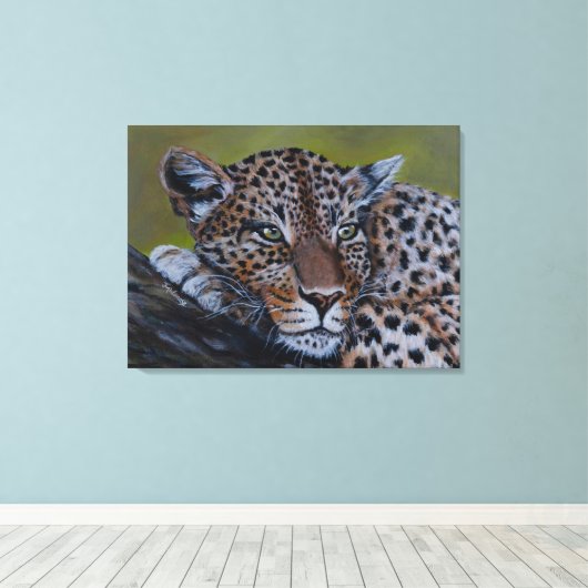 Leopard Wall Art Canvas Afdruk (Insitu (Houten vloer))