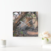Leopard Wall Clock Vierkante Klok (Huis)