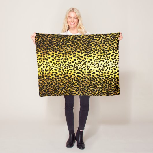 Leopard Wallpaper Animal Print Fleece Deken (In situ)