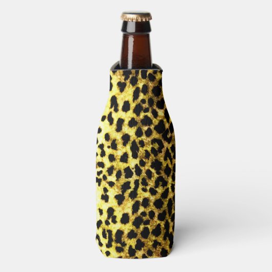 Leopard Wallpaper Animal Print Flesjeskoeler (Fles Voorkant)