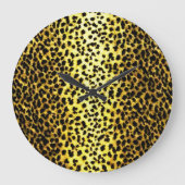 Leopard Wallpaper Animal Print Grote Klok (Voorkant)