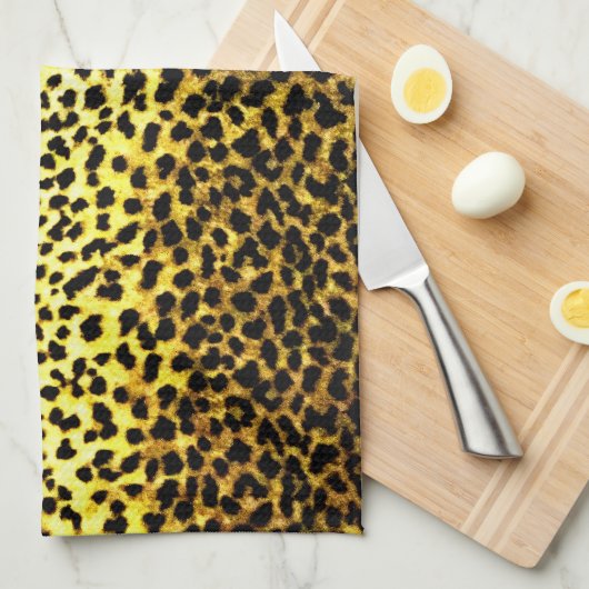 Leopard Wallpaper Animal Print Theedoek (Quarter Fold)