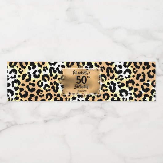 Leopard Waterfles Etiket (Enkel label)
