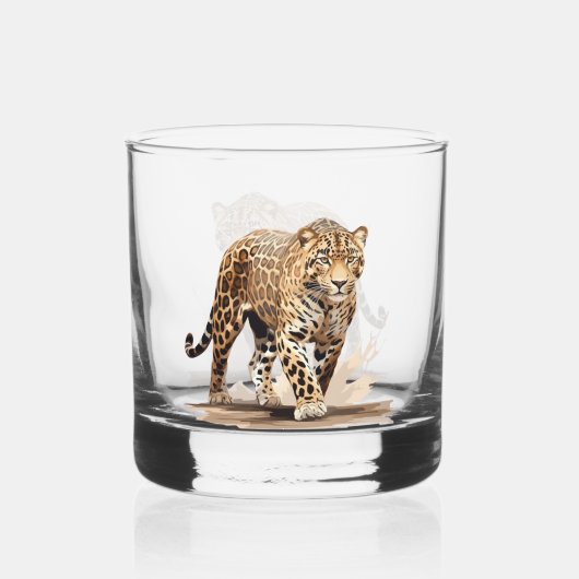 Leopard Whisky Glas (Voorkant)