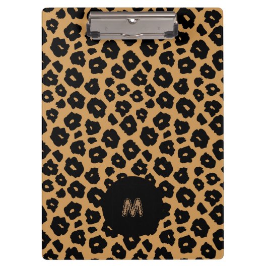 Leopard Wild ANIMAL PRINT + Monogram Klembord (Voorkant)