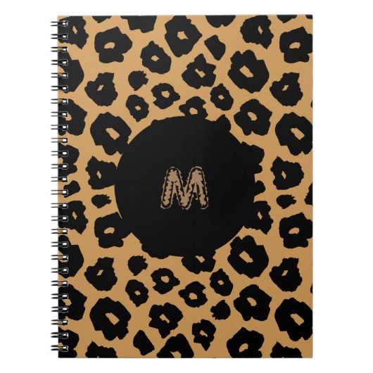 Leopard Wild ANIMAL PRINT + Monogram Notitieboek (Voorkant)