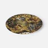 Leopard wild animal safari skin gold black papieren bordje (Gekanteld)