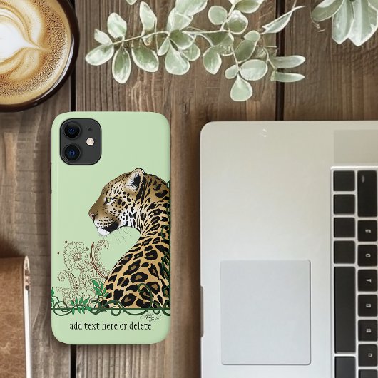 Leopard Wild Cat Groene Henna Case-Mate iPhone Case