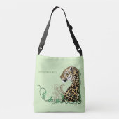 Leopard Wild Cat Groene Henna Crossbody Tas (Achterkant)