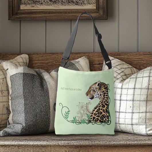 Leopard Wild Cat Groene Henna Crossbody Tas