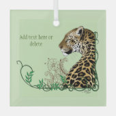 Leopard Wild Cat Groene Henna Glas Ornament (Voorkant)
