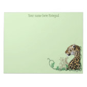 Leopard Wild Cat Groene Henna Notitieblok (Voorkant)