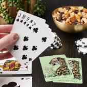 Leopard Wild Cat Groene Henna Pokerkaarten (Insitu)
