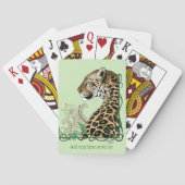 Leopard Wild Cat Groene Henna Pokerkaarten (Achterkant)