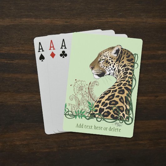 Leopard Wild Cat Groene Henna Pokerkaarten