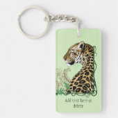 Leopard Wild Cat Groene Henna Sleutelhanger (Voorkant)