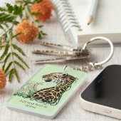 Leopard Wild Cat Groene Henna Sleutelhanger (Voorkant Rechts)