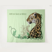Leopard Wild Cat Groene Henna Wandkleed (Voorkant (horizontaal))