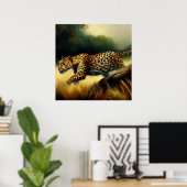 Leopard Wild Cat Portrait Poster (Thuiskantoor)