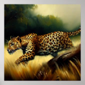 Leopard Wild Cat Portrait Poster (Voorkant)