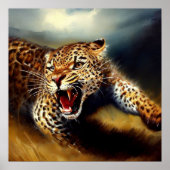 Leopard Wild Cat Portrait Poster (Voorkant)