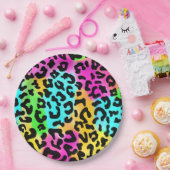 Leopard Wild Cat Rainbow Pattern, Leopard Gift Papieren Bordje (Feest)