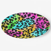 Leopard Wild Cat Rainbow Pattern, Leopard Gift Papieren Bordje (Gekanteld)