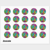 Leopard Wild Cat Rainbow Pattern, Leopard Gift Ronde Sticker (Vel)