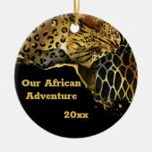 Leopard wild-dierenbont reissouvenir DIY foto Keramisch Ornament (Voorkant)