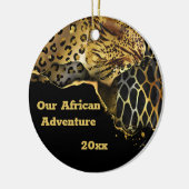 Leopard wild-dierenbont reissouvenir DIY foto Keramisch Ornament (Links)