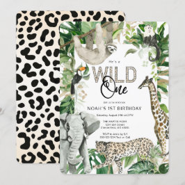 Leopard Wild een eerste verjaardag Kaart