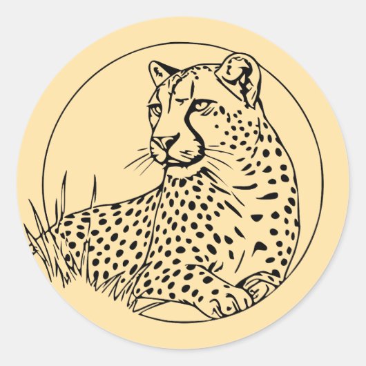 Leopard– Wild Elegance Ronde Sticker (Voorkant)