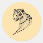 Leopard - Wild Elegance Ronde Sticker (Voorkant)