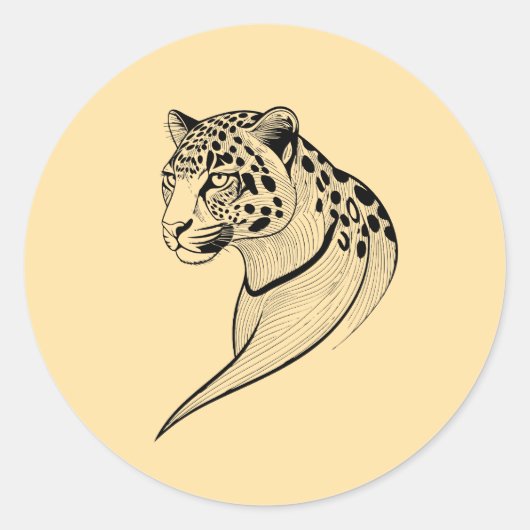 Leopard - Wild Elegance Ronde Sticker (Voorkant)