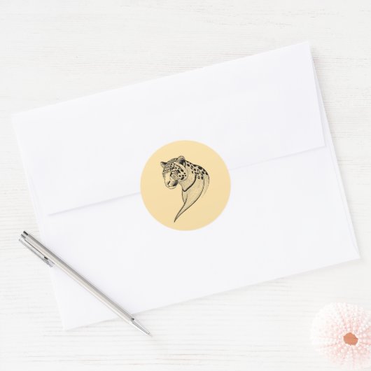 Leopard - Wild Elegance Ronde Sticker (Envelop)