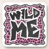 Leopard Wild Me Black en Hot Pink Design Bier Onderzetter (Voorkant)