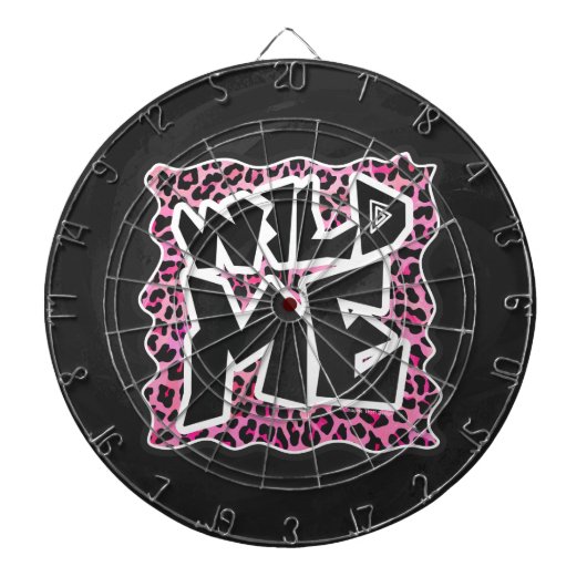 Leopard Wild Me Black en Hot Pink Design Dartbord (Voorkant)