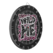 Leopard Wild Me Black en Hot Pink Design Dartbord (Voorkant Links)
