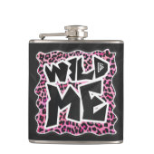 Leopard Wild Me Black en Hot Pink Design Heupfles (Voorkant)