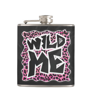 Leopard Wild Me Black en Hot Pink Design Heupfles