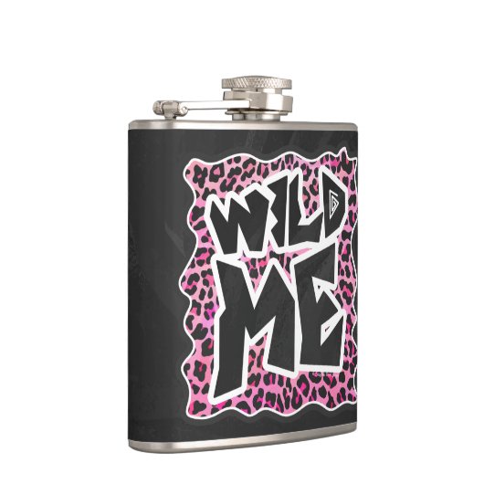 Leopard Wild Me Black en Hot Pink Design Heupfles (Rechts)