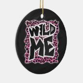 Leopard Wild Me Black en Hot Pink Design Keramisch Ornament (Rechts)