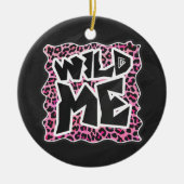 Leopard Wild Me Black en Hot Pink Design Keramisch Ornament (Voorkant)