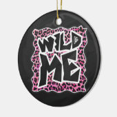 Leopard Wild Me Black en Hot Pink Design Keramisch Ornament (Links)