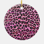 Leopard Wild Me Black en Hot Pink Design Keramisch Ornament (Achterkant)