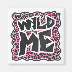 Leopard Wild Me Black en Hot Pink Design Magneet