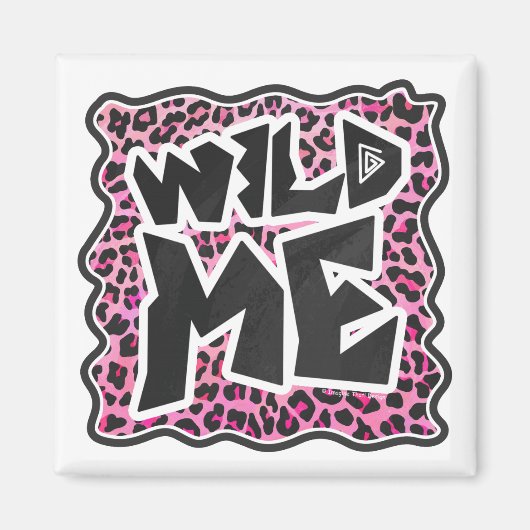 Leopard Wild Me Black en Hot Pink Design Magneet (Voorkant)